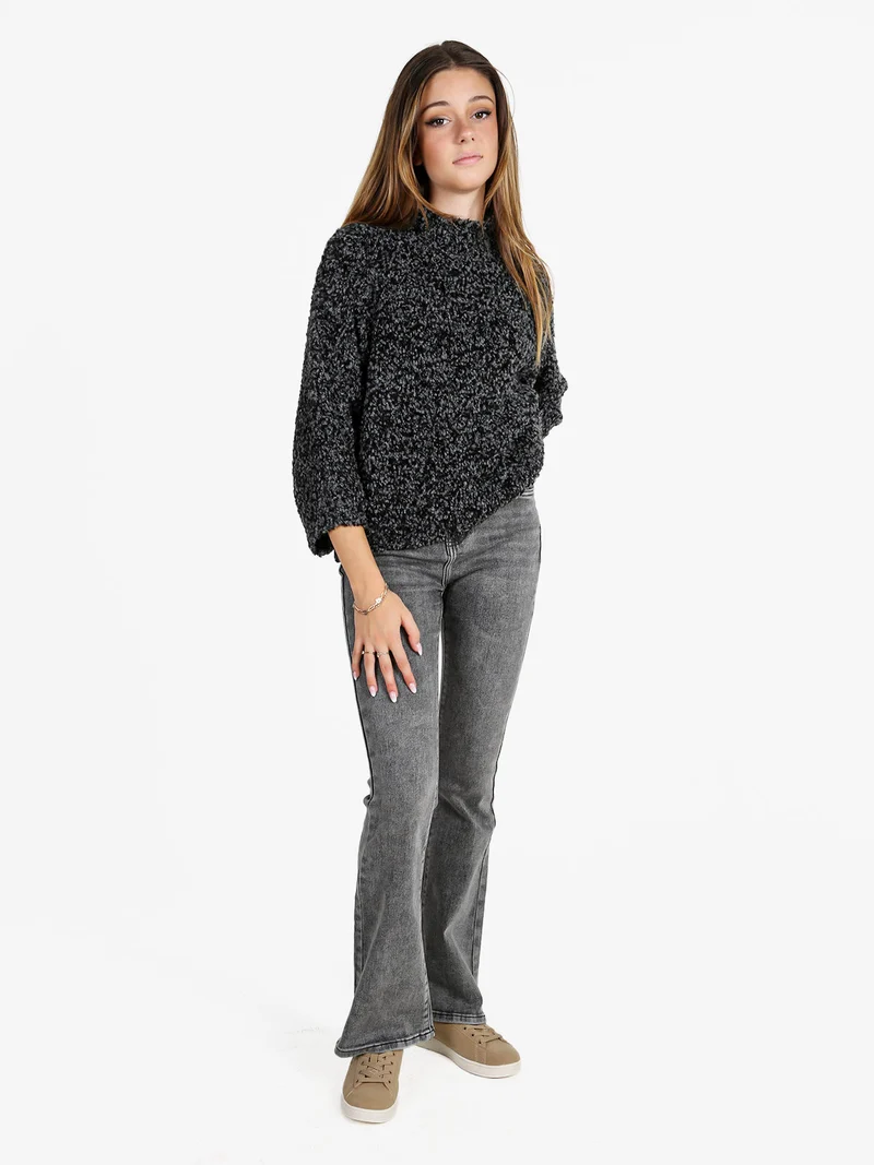Maglione donna in bouclè - nero