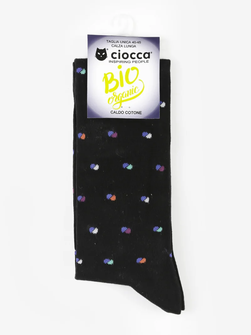 Calze lunghe in caldo cotone bio organico - nero