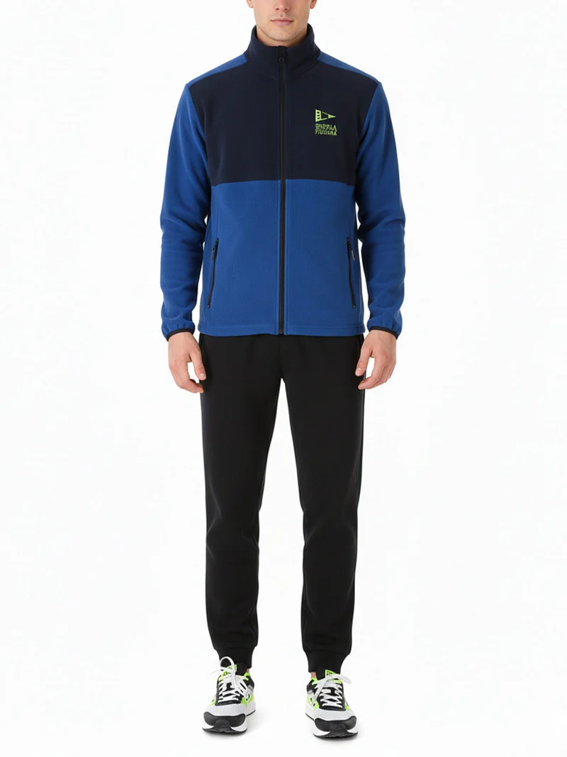 Completo tuta da uomo in pile full zip - blu scuro