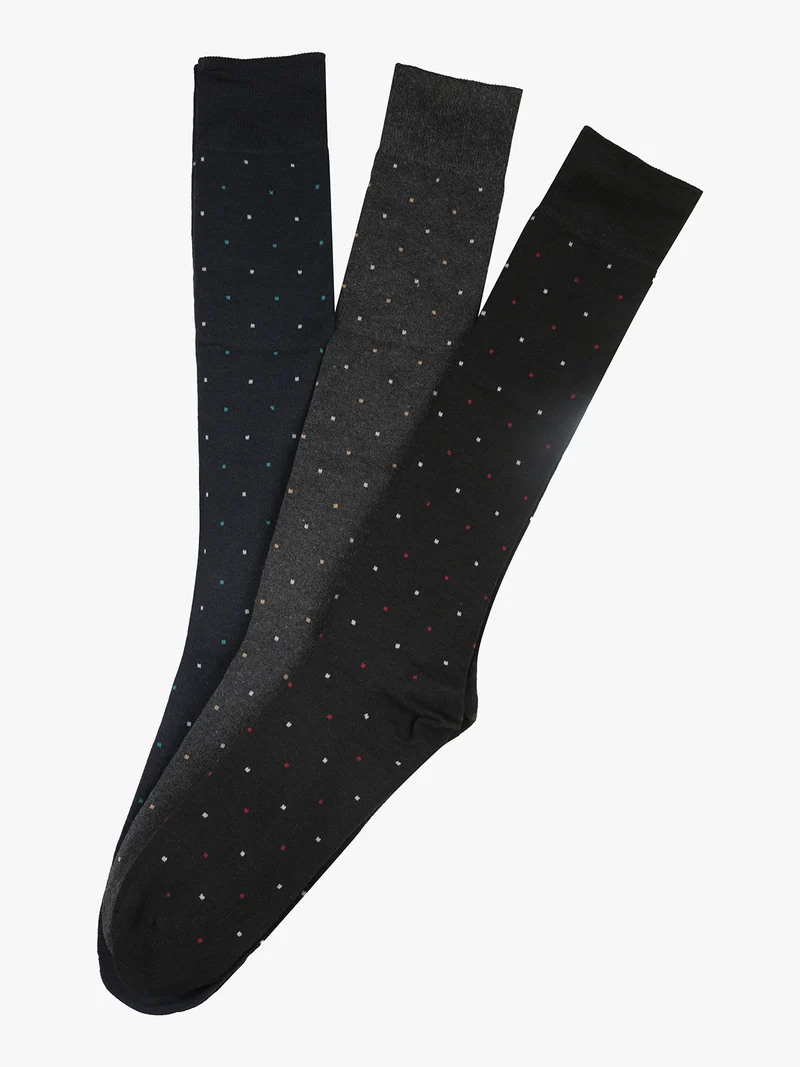 Confezione da 3 paia di calze lunghe uomo a pois - assortito