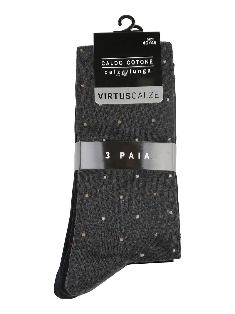 Confezione da 3 paia di calze lunghe uomo a pois - assortito
