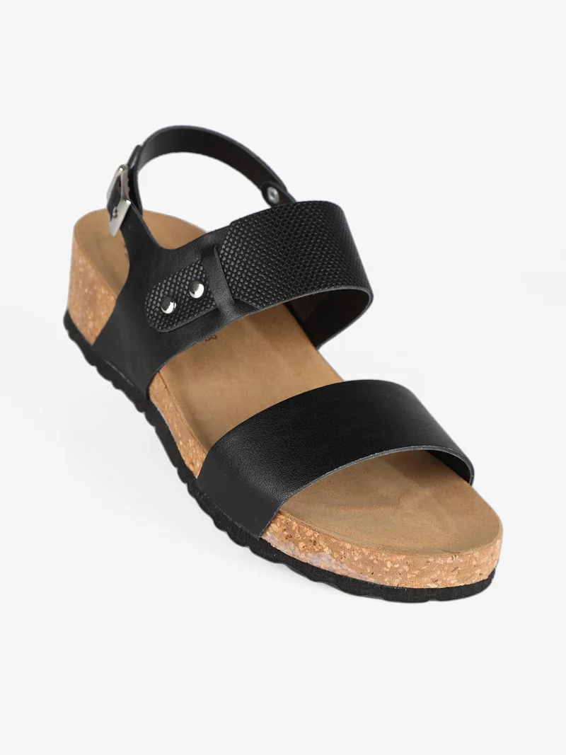 Sandali con zeppa da donna - nero