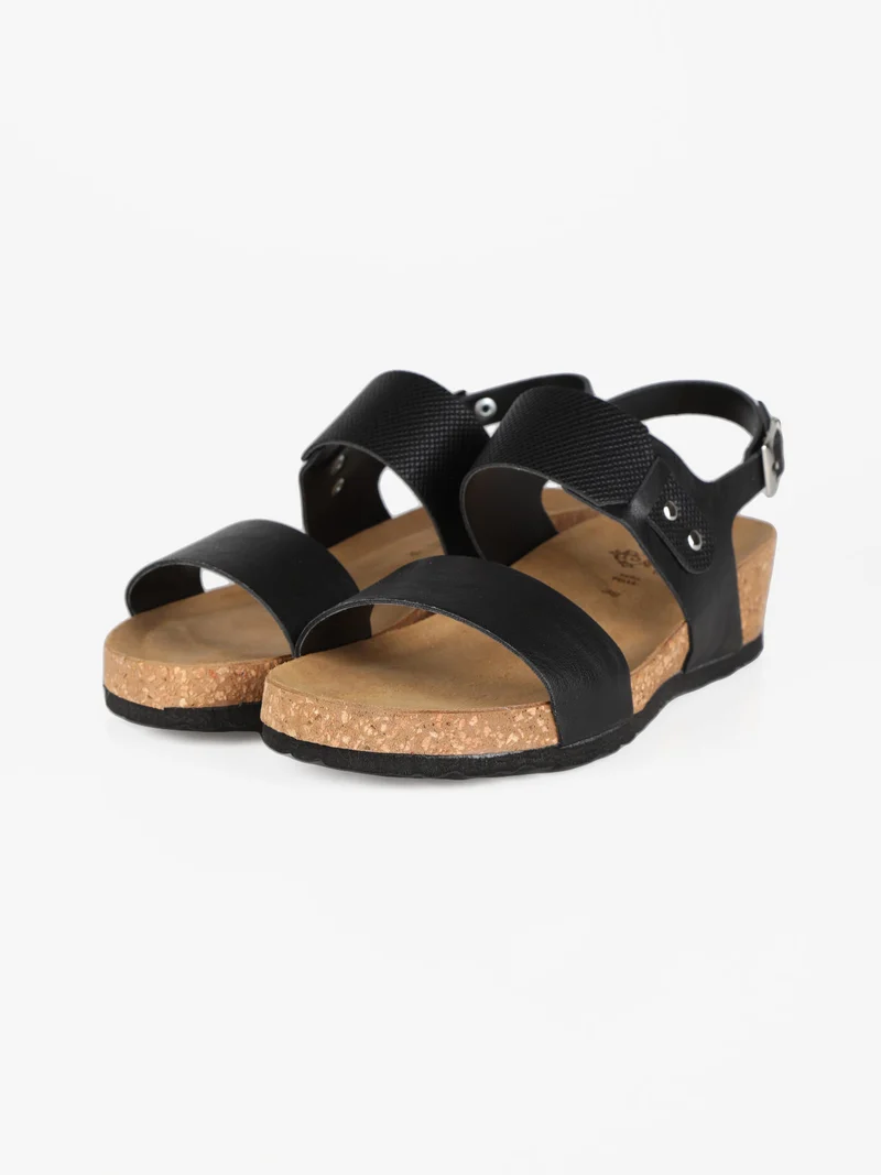 Sandali con zeppa da donna - nero