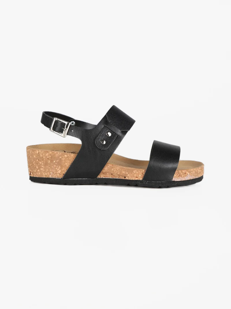 Sandali con zeppa da donna - nero