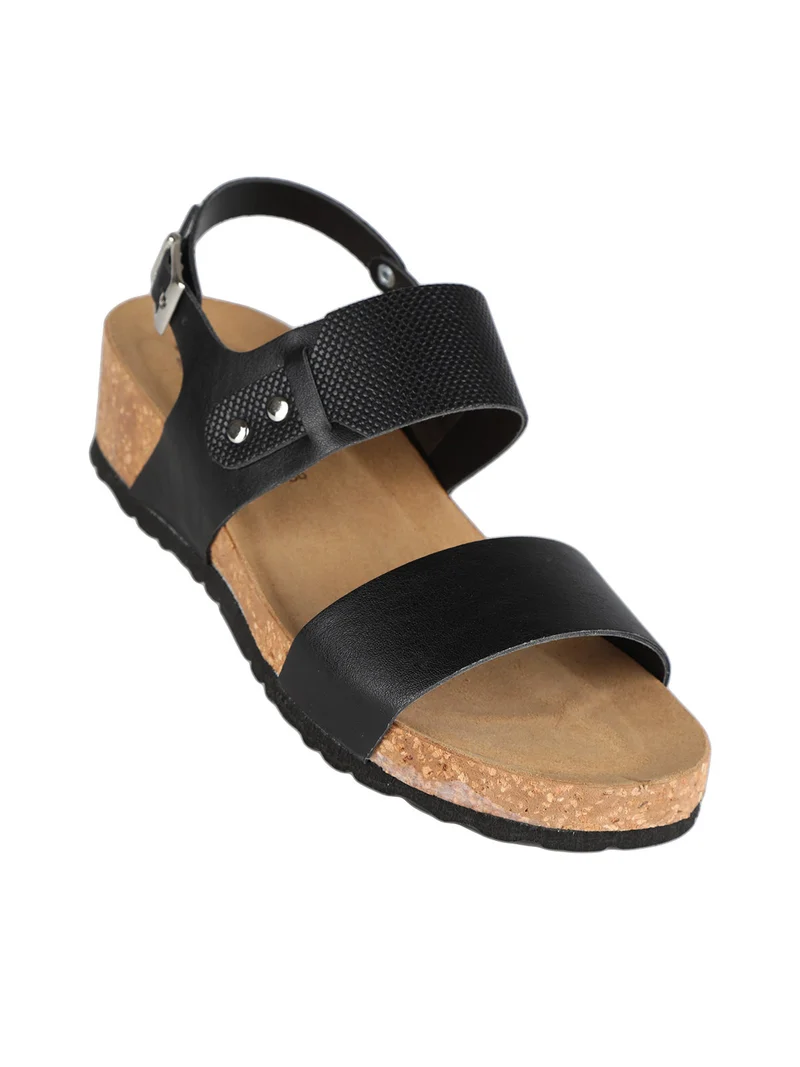 Sandali con zeppa da donna - nero