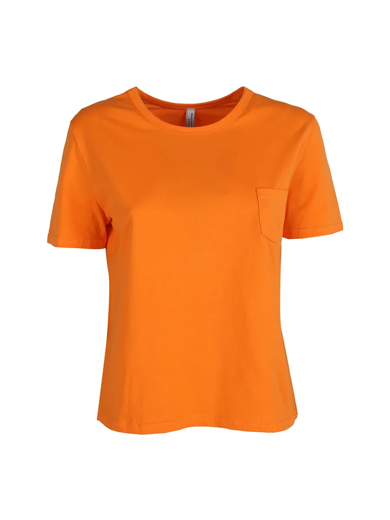 T-shirt donna con taschino - arancione