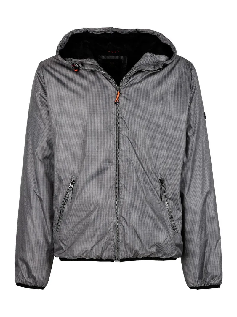 Giubbino uomo impermeabile con cappuccio - grigio