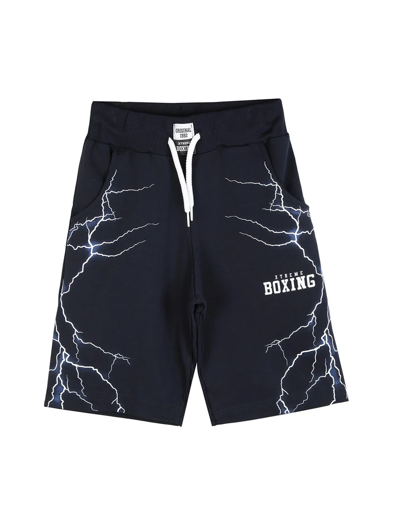 Bermuda sportivi in felpa con coulisse - blu scuro