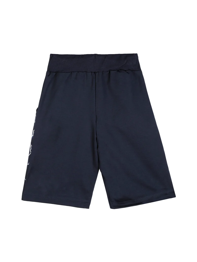 Bermuda sportivi in felpa con coulisse - blu scuro