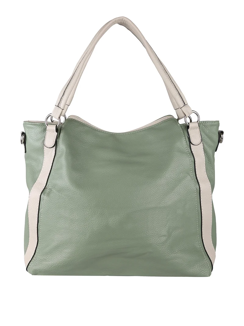 Borsa hobo da donna con doppi manici - verde chiaro