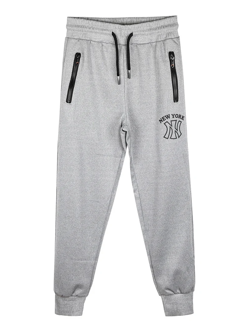 Pantaloni sportivi da bambino con polsini e coulisse - grigio
