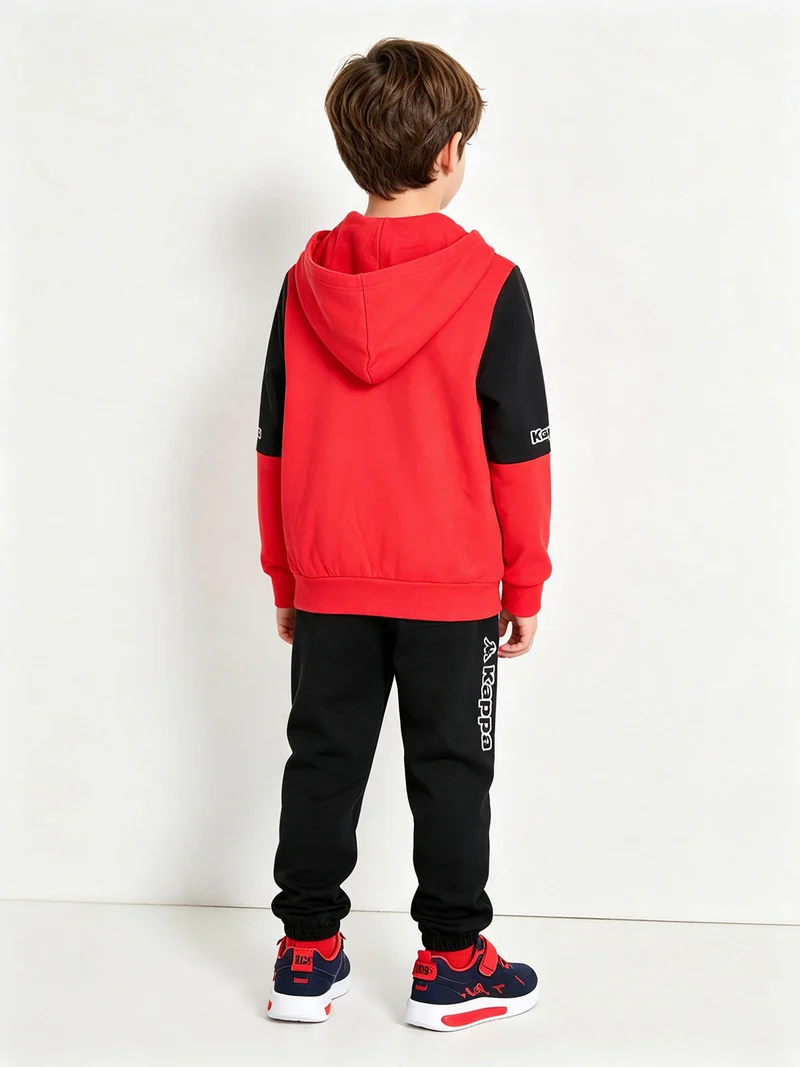 Completo tuta da bambino 2 pezzi full zip con cappuccio - rosso