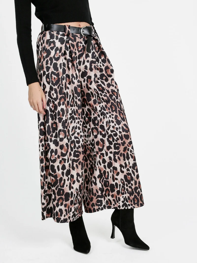 Pantaloni donna maculati a gamba larga - multicolore