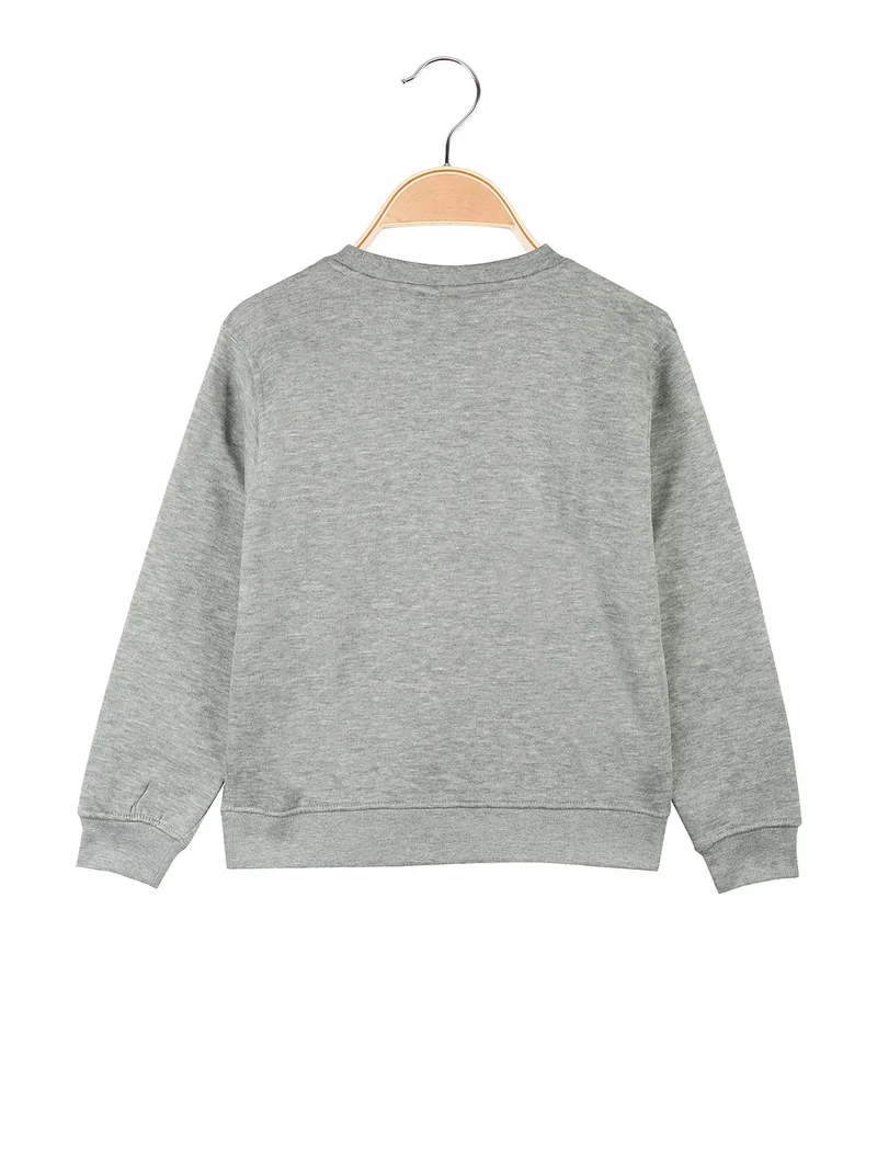 Felpa pesante girocollo da bambina - grigio