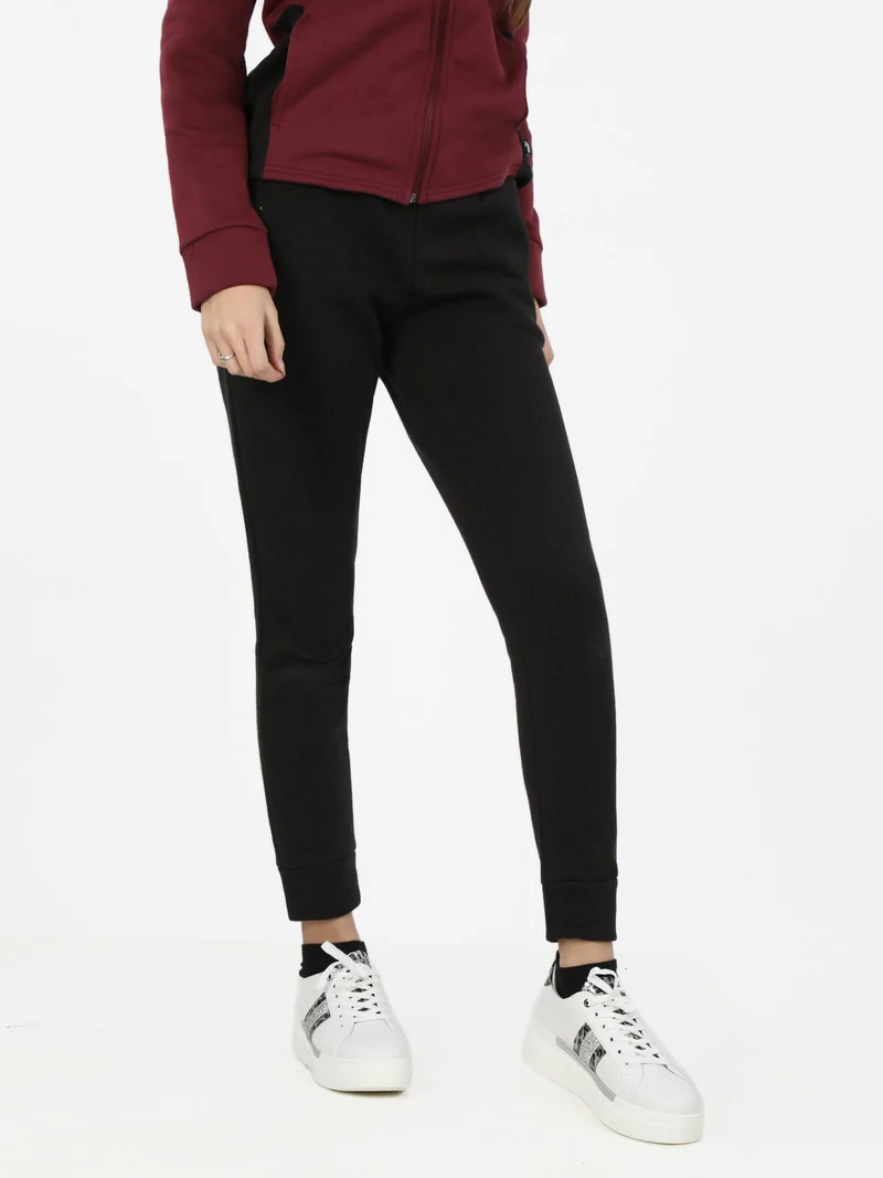 Pantaloni tuta da donna felpati - nero