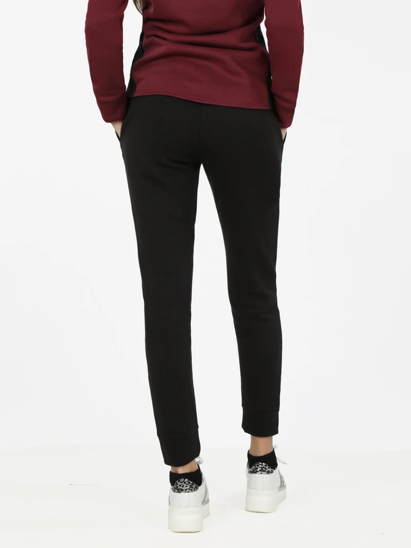 Pantaloni tuta da donna felpati - nero