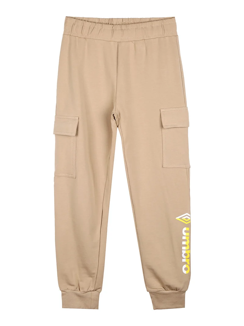 Completo tuta 2 pezzi da bambino full zip con pantaloni cargo - beige