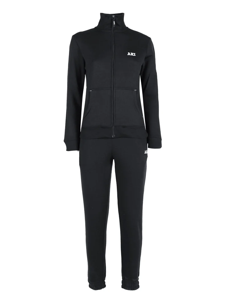 Tuta sportiva da donna felpata con zip - blu scuro