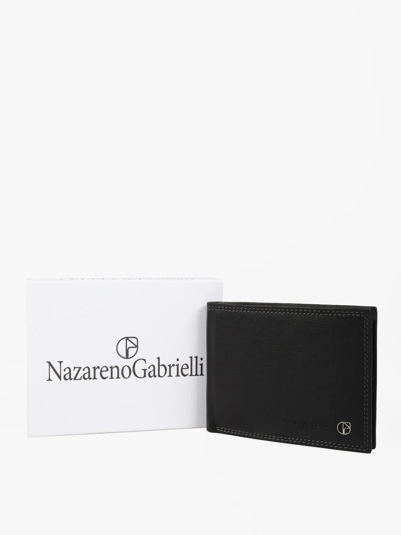Portafoglio in pelle da uomo - nero