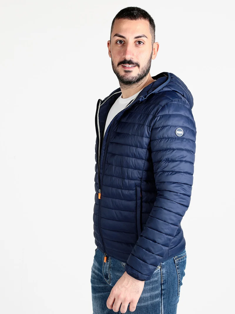 Giubbino da uomo 100 grammi con cappuccio e zip - blu scuro