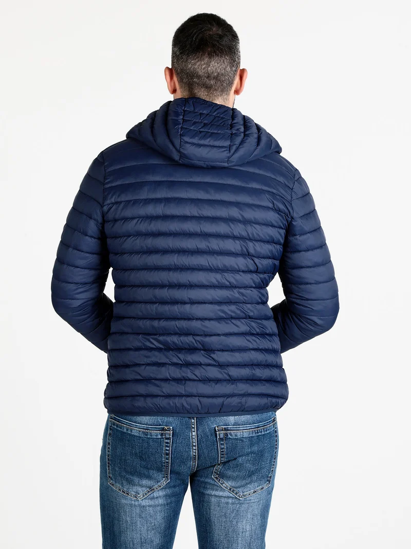 Giubbino da uomo 100 grammi con cappuccio e zip - blu scuro
