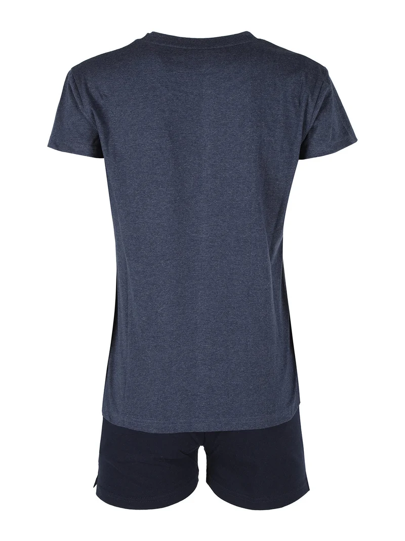 Completo corto da donna in cotone - blu scuro