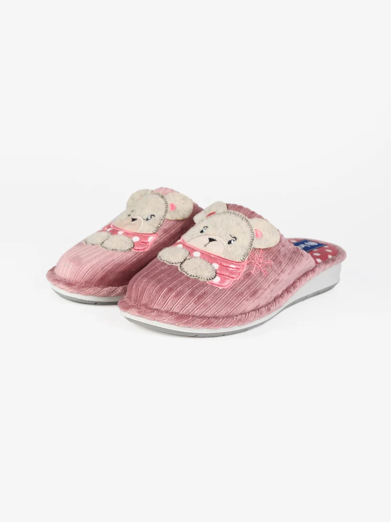 Pantofole donna in tessuto - rosa