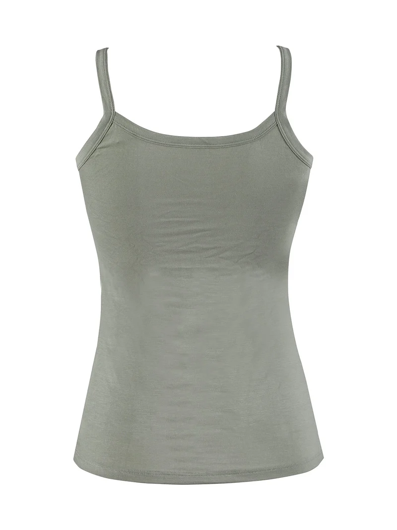 Canotta donna con spalline sottili - verde