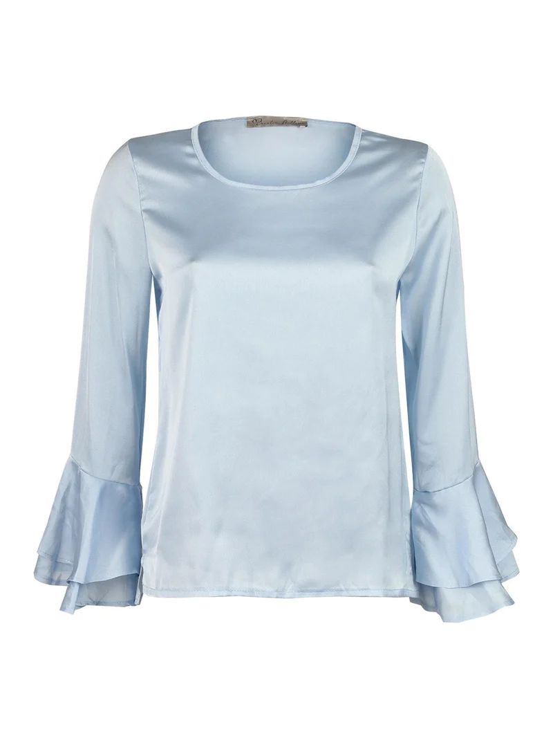 Camicetta donna con manica a campana - blu