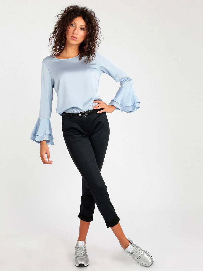 Camicetta donna con manica a campana - blu