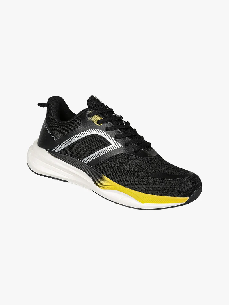 Sneakers sportive da uomo in maglia - nero