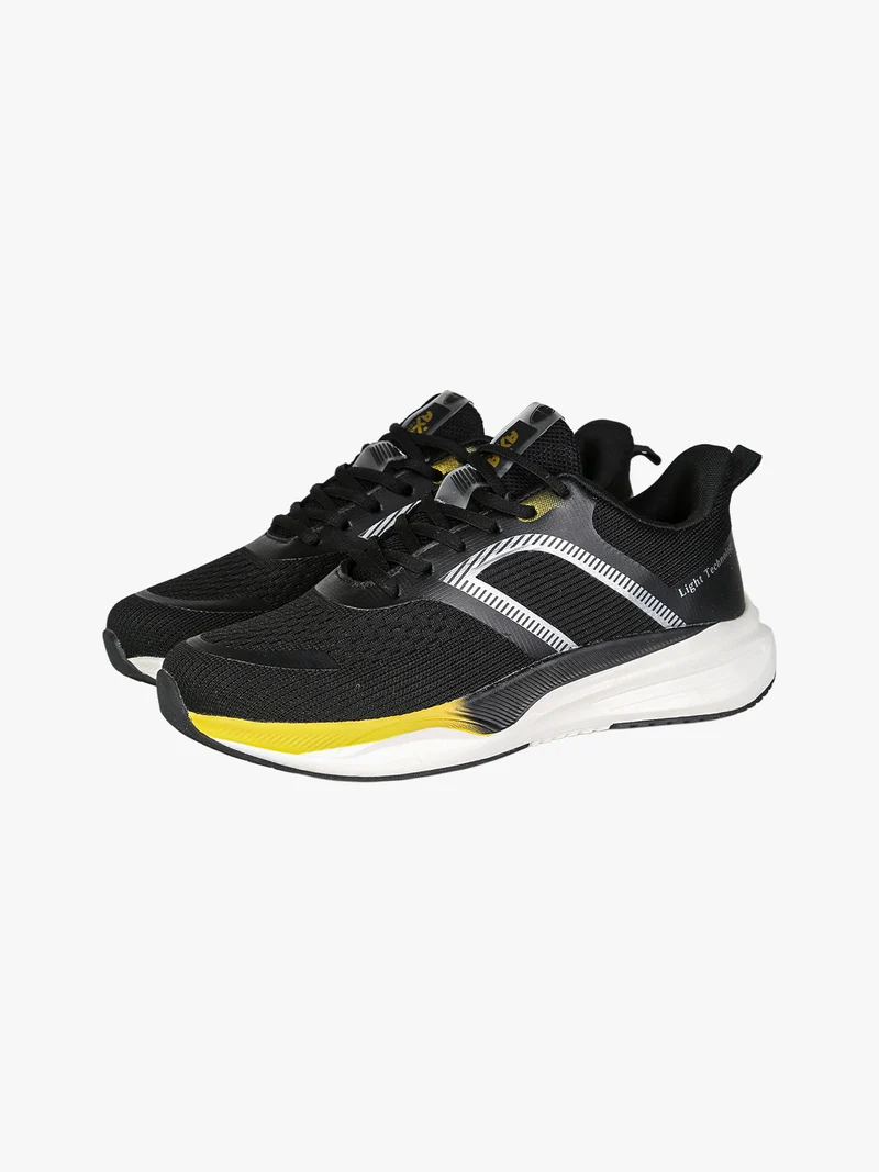 Sneakers sportive da uomo in maglia - nero