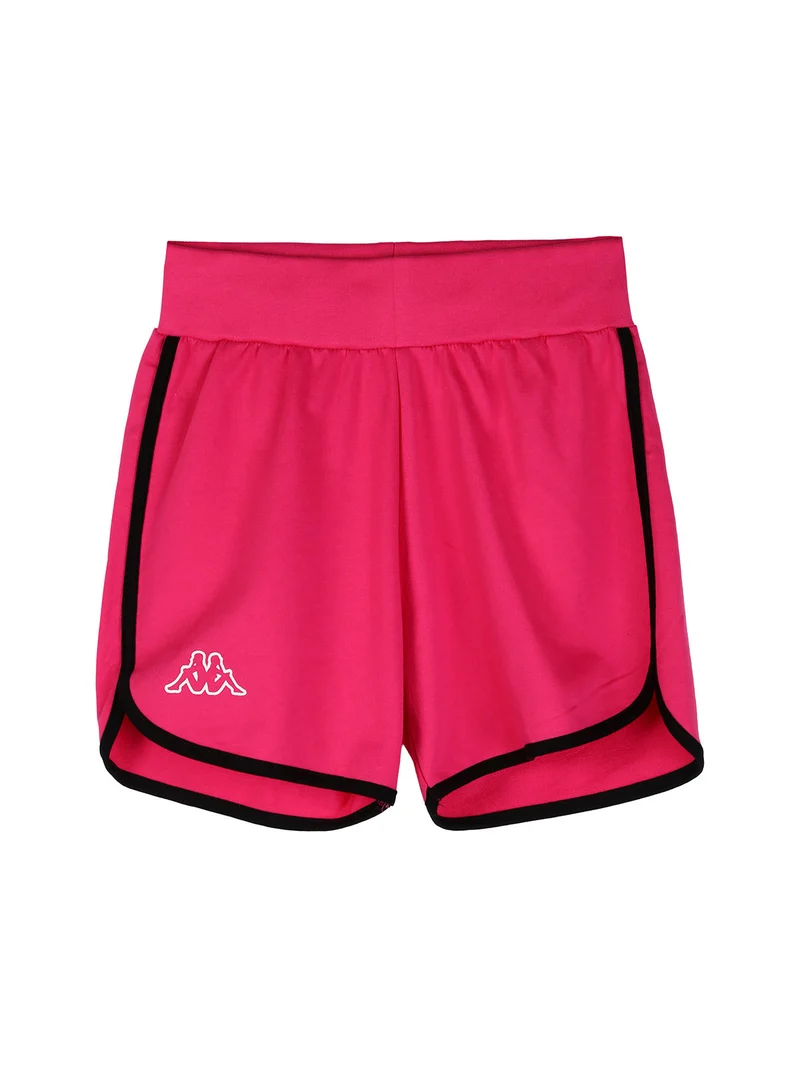 Completo corto da ragazza in cotone con t-shirt cropped e shorts - nero