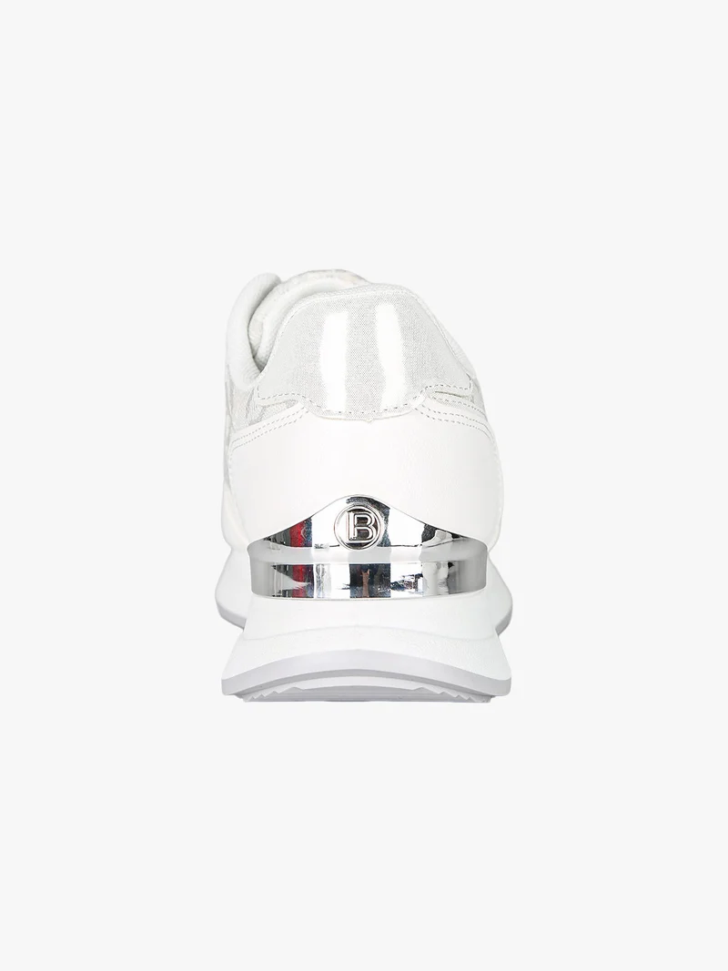 Sneakers donna stringate con platform - bianco