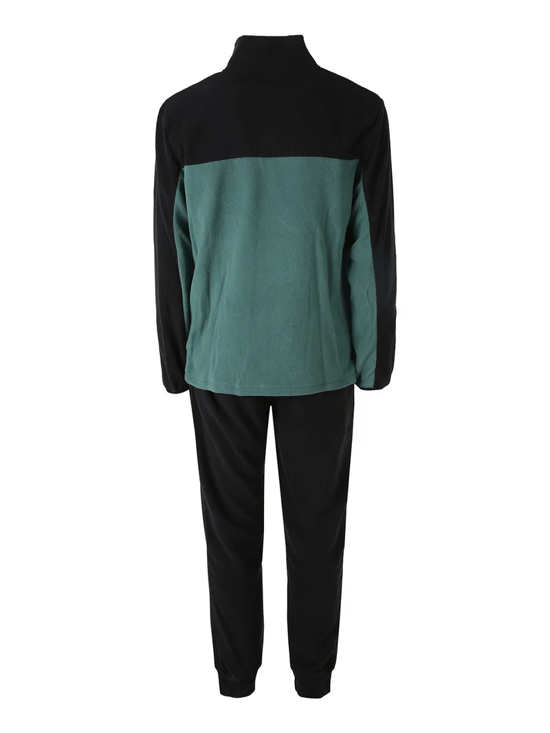 Completo tuta da uomo in pile full zip - verde