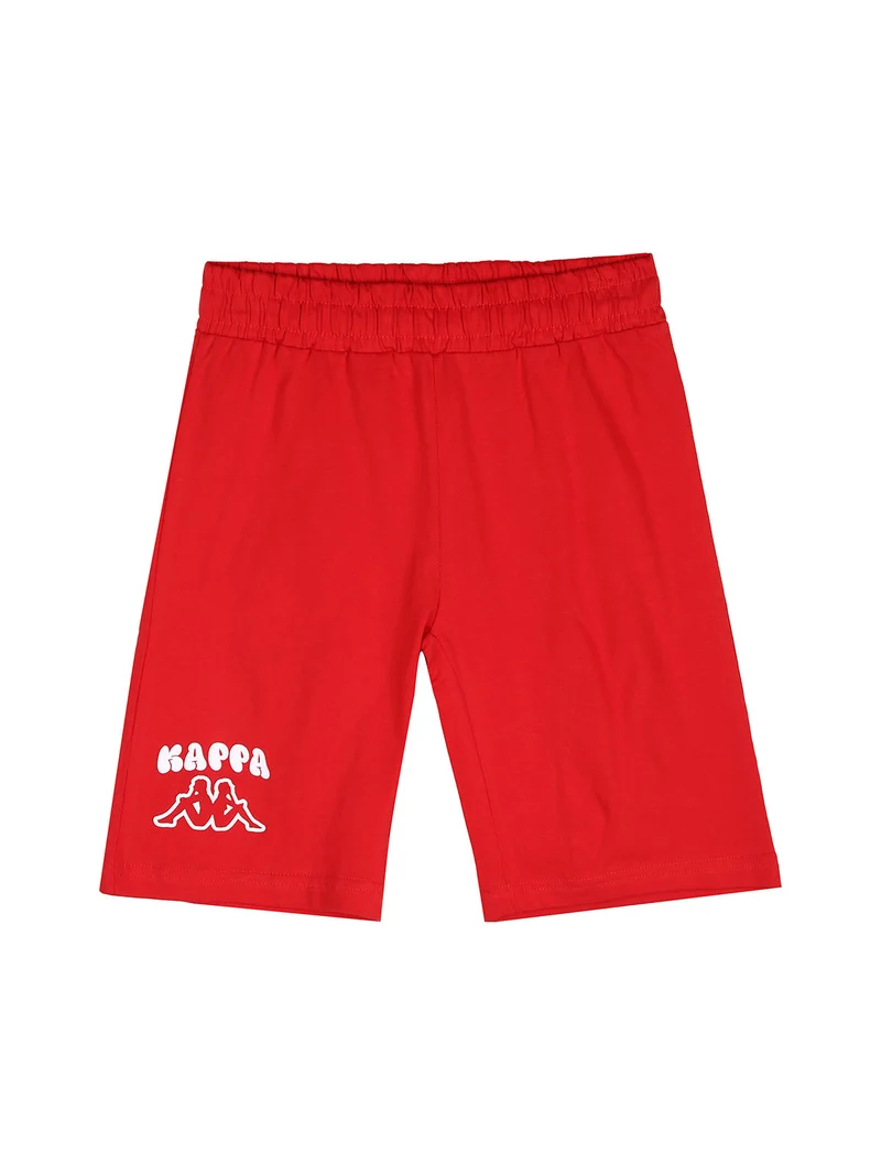 Completo corto 2 pezzi da bambino con t-shirt mimetica e bermuda - rosso