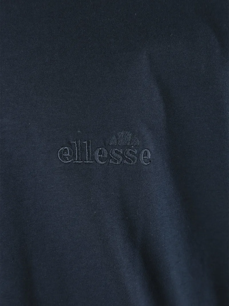 T-shirt girocollo da uomo in cotone con logo - blu scuro