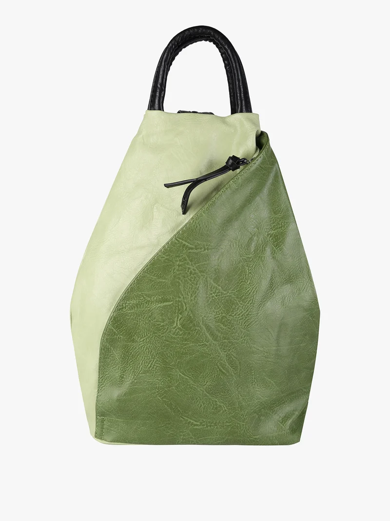 Zaino da donna in ecopelle bicolore - verde