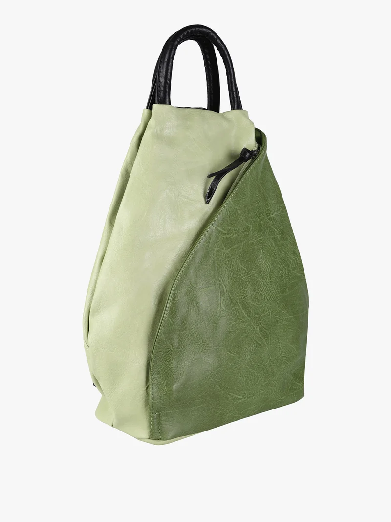 Zaino da donna in ecopelle bicolore - verde