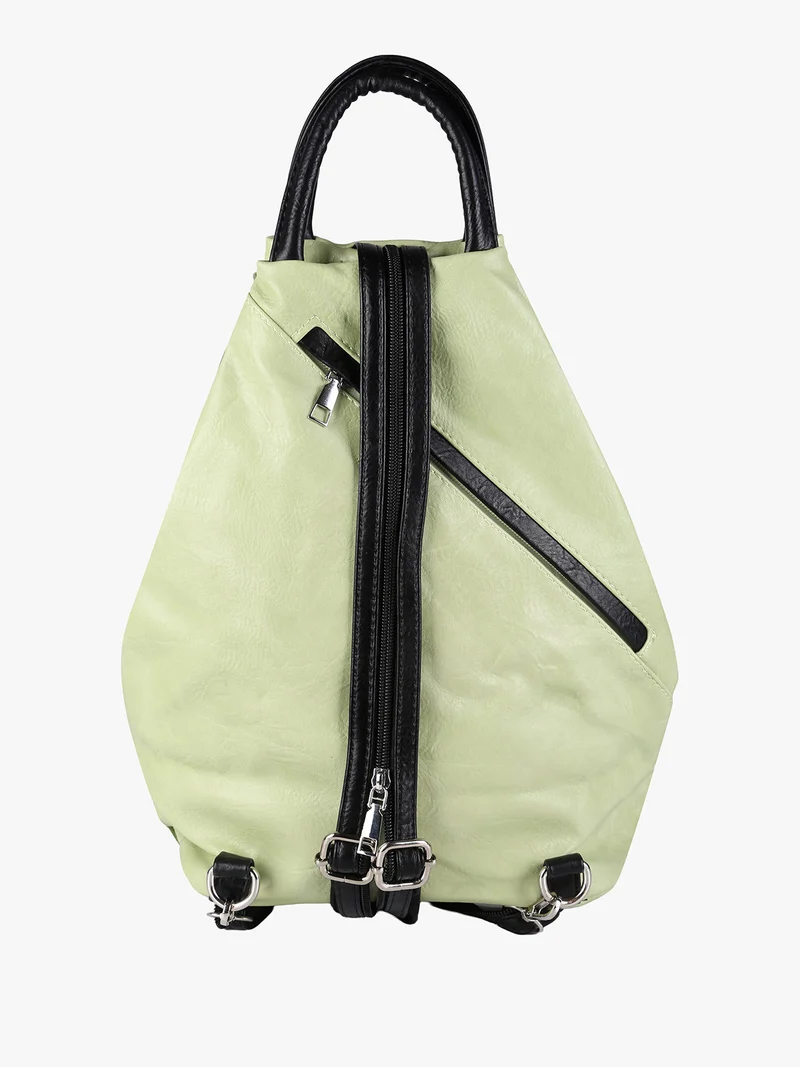 Zaino da donna in ecopelle bicolore - verde