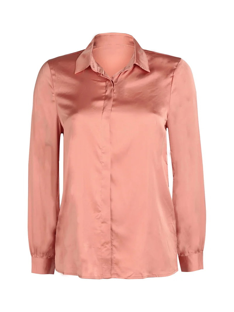 Camicia donna in raso - rosa