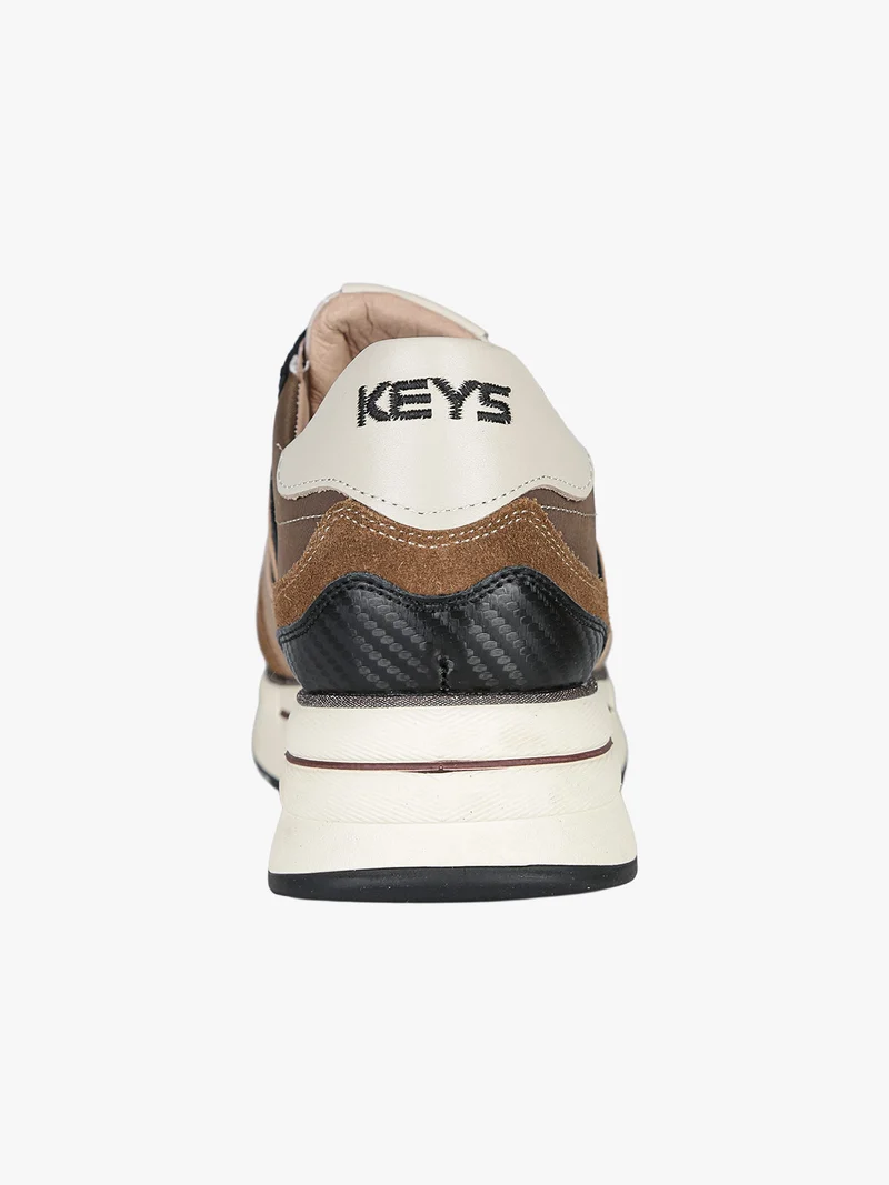 Sneakers donna in pelle con platform - marrone
