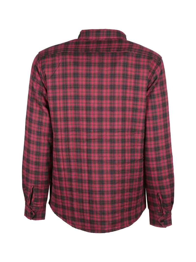 Camicia da uomo imbottita a quadri - rosso
