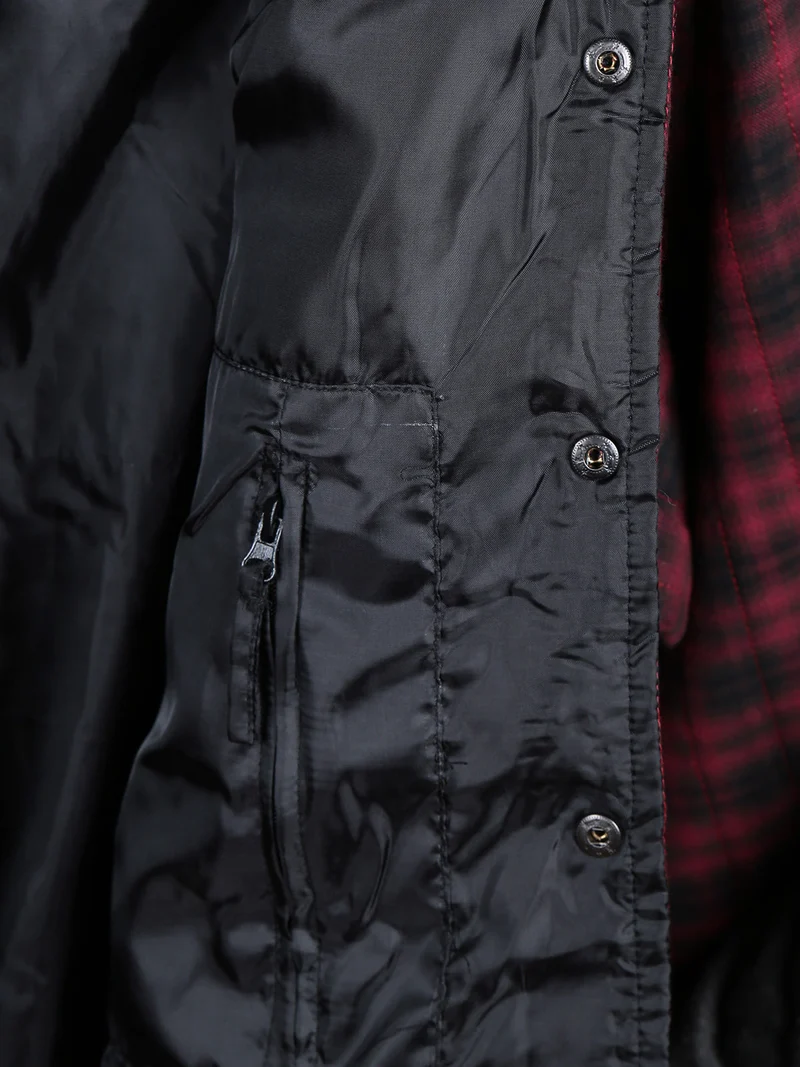 Camicia da uomo imbottita a quadri - rosso