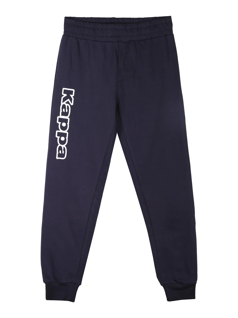 Pantaloni tuta da bambino con polsini e interno caldo cotone - blu scuro