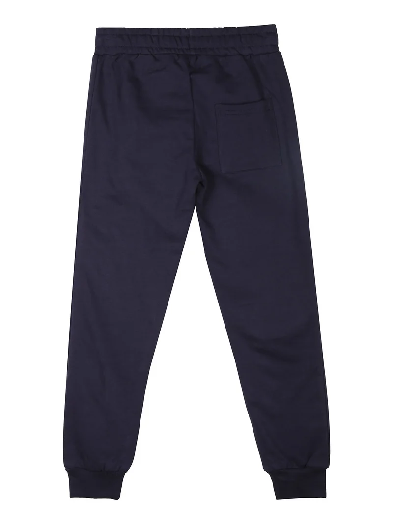Pantaloni tuta da bambino con polsini e interno caldo cotone - blu scuro