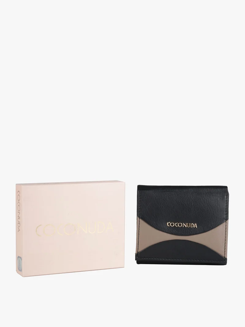 Portafoglio mini in pelle da donna - nero
