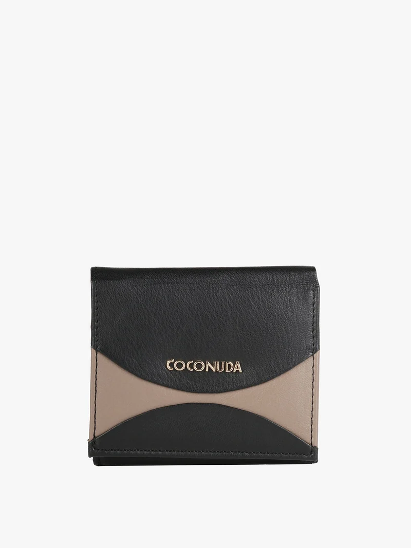 Portafoglio mini in pelle da donna - nero