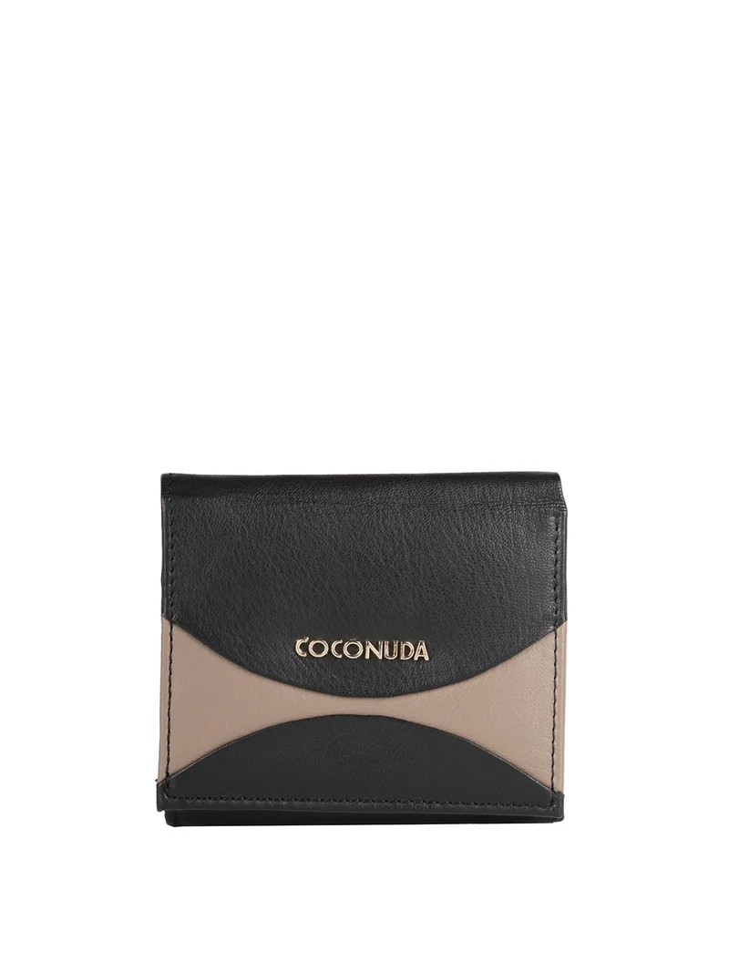 Portafoglio mini in pelle da donna - nero