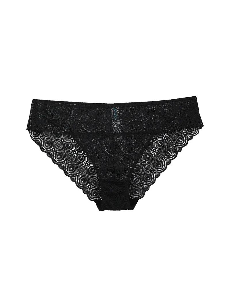 910 Slip donna in pizzo - nero